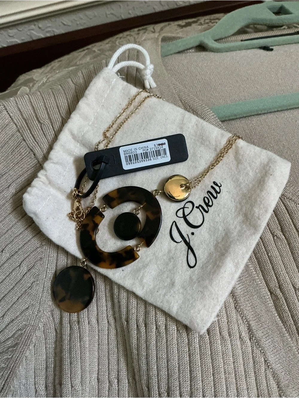 J. Crew Faux Tortoise Shell Pendant Necklace